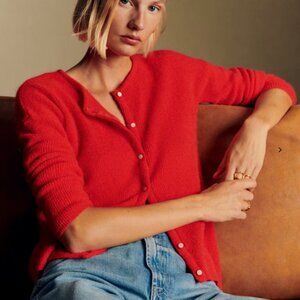 Sezane Gaspard Cardigan Red Size Large